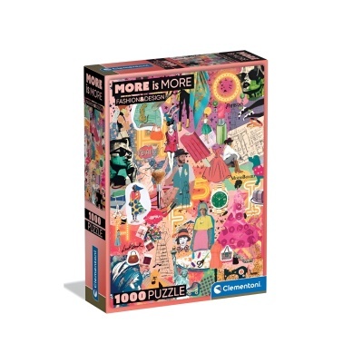 Caixa de puzzle colorida com tema de moda e design, 1000 peças da Clementoni