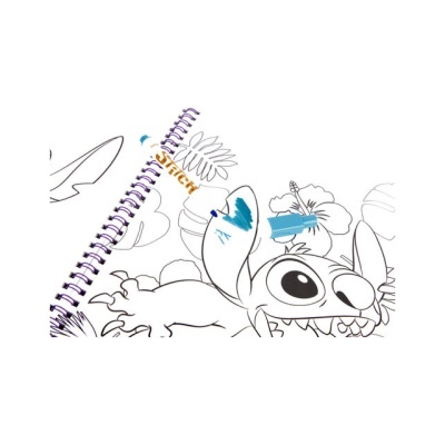 Caderno para colorir com personagem Stitch e palavra Stitch