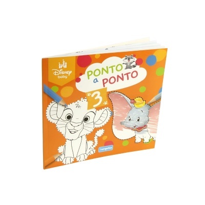 Capa de livro infantil pontilhado Disney cor laranja com personagens animais