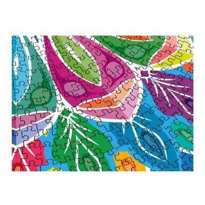 Puzzle de folhas coloridas montado