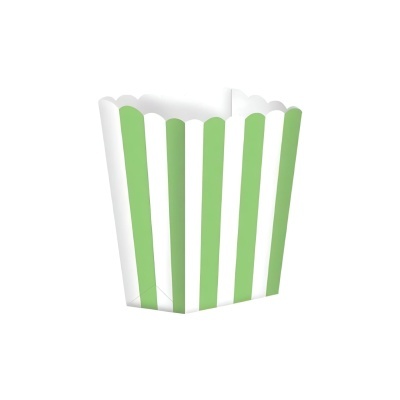 Caixa de pipocas verde e branca