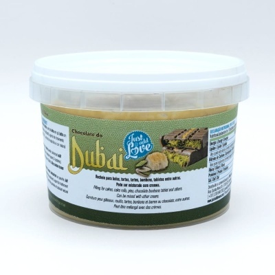 Embalagem plástica de chocolate do Dubai com tampa branca e rótulo verde e dourado