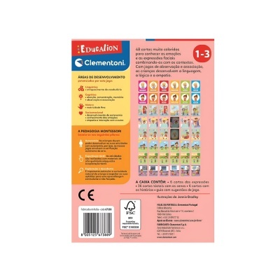Pacote de cartas educativas Clementoni para crianças com texto em português