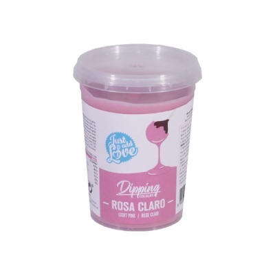 Frasco rosa claro de Dipping Colours Just Add Love com tampa transparente