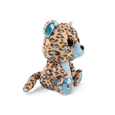 Ursinho de pelúcia com padrão de leopardo azul e castanho