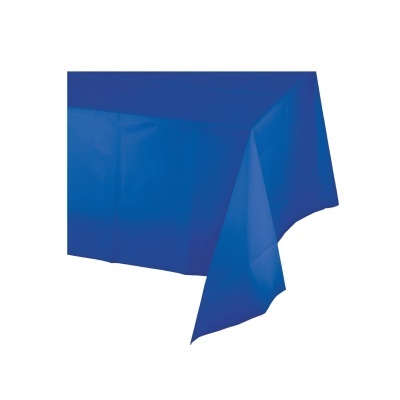 Toalha de mesa azul plástica lisa