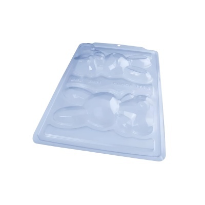 Forma de plástico para moldar coelhos de chocolate