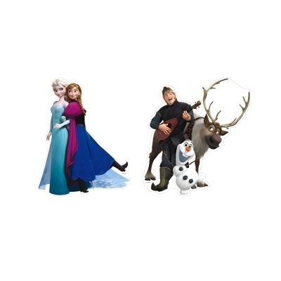Figuras de plástico de personagens da animação Frozen em fundo branco