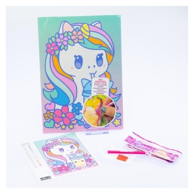 Conjunto de pintura por números com unicórnio colorido e acessorios