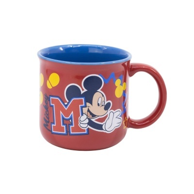 Caneca vermelha em cerâmica com desenho do Mickey Mouse
