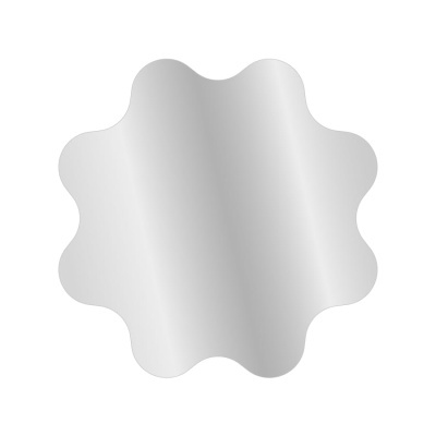 Espelho decorativo redondo com forma ondulada e sem moldura