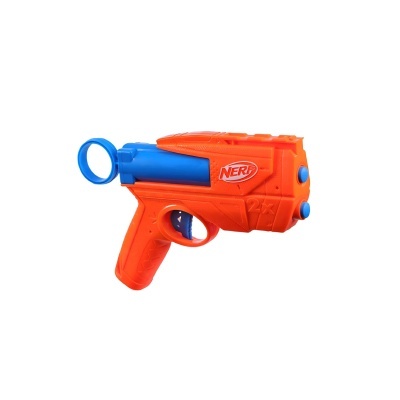 Pistola Nerf de brinquedo laranja e azul