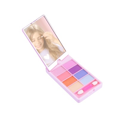 Paleta de sombras de olhos coloridas com espelho e pincel aplicador