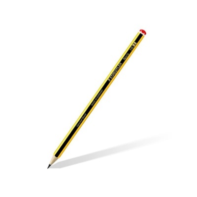Lápis amarelo e preto com borracha vermelha
