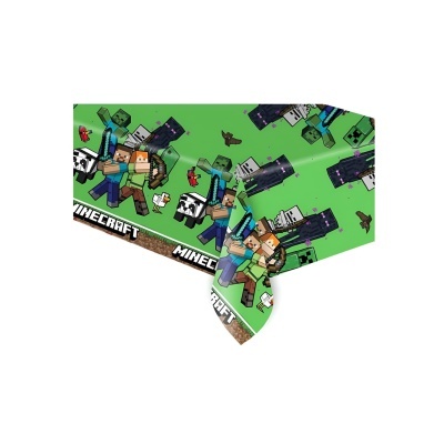 Bandana verde com padrão do jogo Minecraft incluindo personagens e texto