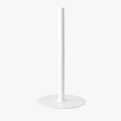 Suporte branco para papel de cozinha em metal com base circular