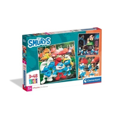 Caixa de puzzles Clementoni dos Smurfs para crianças 5+