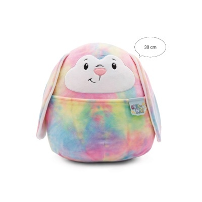 Almofada decorativa de pelúcia de coelho colorido e macio