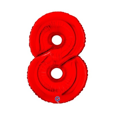 Balão vermelho em forma do número 8