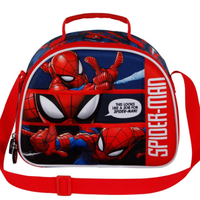 Bolsa infantil com estampa do Homem-Aranha em azul e vermelho
