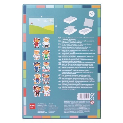 Embalagem azul com personagens de animais e texto explicativo do jogo 3 em 10