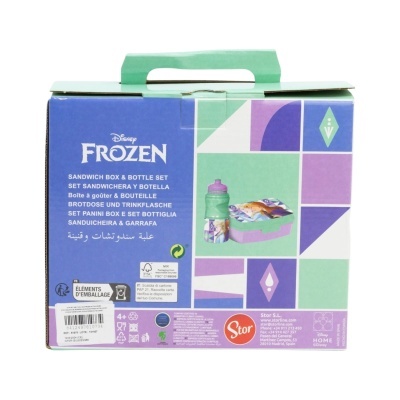 Caixa de embalagem para conjunto de caixa de sanduíche e garrafa Disney Frozen