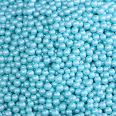 Esferas pequenas azuis metálicas brilhantes