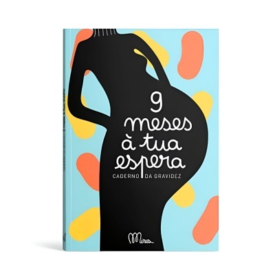 Capa de livro '9 meses à tua espera' com desenho de mulher grávida