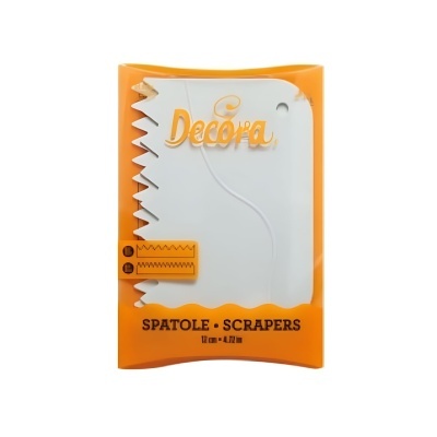 Espátulas brancas para decoração em embalagem laranja