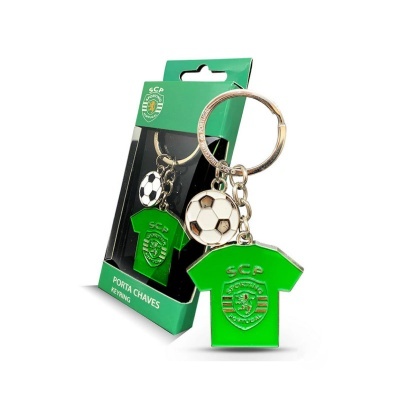 Porta-chaves SCP camisola verde e bola de futebol