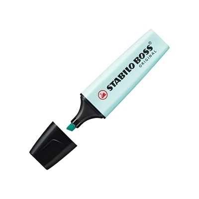 Marcador de texto azul claro STABILO BOSS ORIGINAL com tampa preta