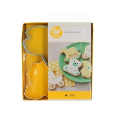 Conjunto de 4 cortadores de bolachas Wilton em caixa