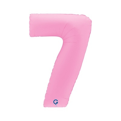 Balão insuflável cor-de-rosa em forma de número 7
