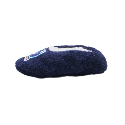 Pantufa azul escura de tecido macio com etiqueta Snoozies