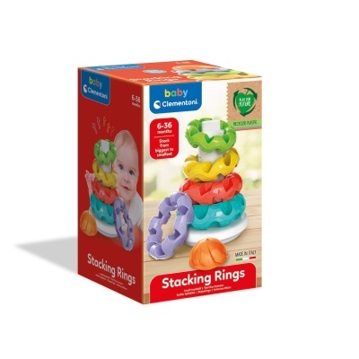 Embalagem de brinquedo para bebés com anéis coloridos para empilhar