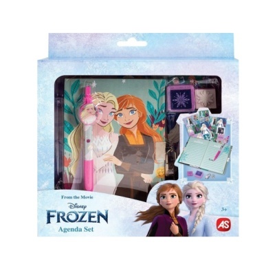Conjunto de agenda Disney Frozen com personagens Anna e Elsa