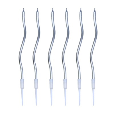 Seis pontas curvas para irrigador dental com extremidades brancas