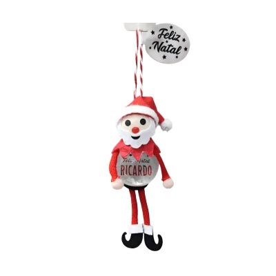 Boneco decorativo de Natal com gorro vermelho e barba branca