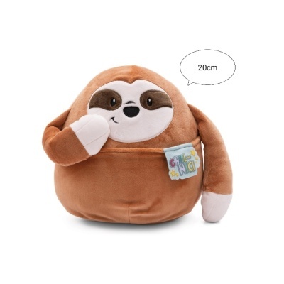 Pelúcia de bicho-preguiça castanha sorridente 20cm