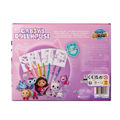 Conjunto de marcadores coloridos Gabby's Dollhouse com imagens para colorir