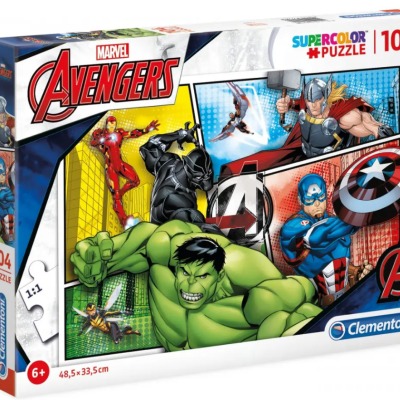 Caixa de quebra-cabeças Marvel Avengers com 104 peças