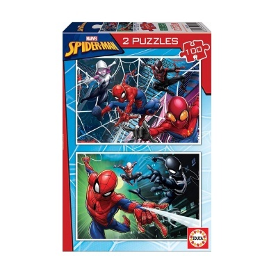 Caixa de puzzles Spider-Man da Marvel com 2 puzzles