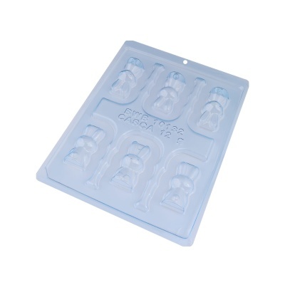 Forma de plástico transparente para fazer bonecos de neve em chocolate