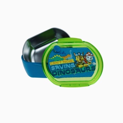 Marmita infantil com tampa verde translúcida estampada