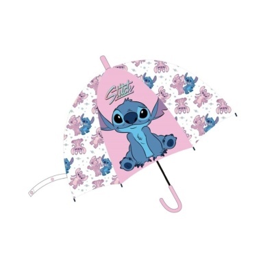 Guarda-chuva infantil com padrão do Stitch azul e rosa