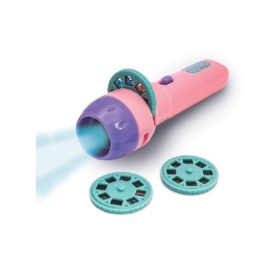 Lanterna rosa com discos para projeção de imagens