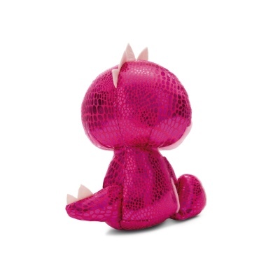 Pelúcia de dragão cor-de-rosa metálico com textura escamada