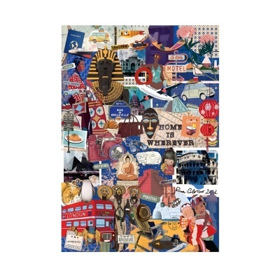 Colagem com elementos turísticos e culturais diversos