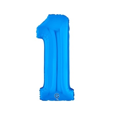 Balão azul em forma de número 1