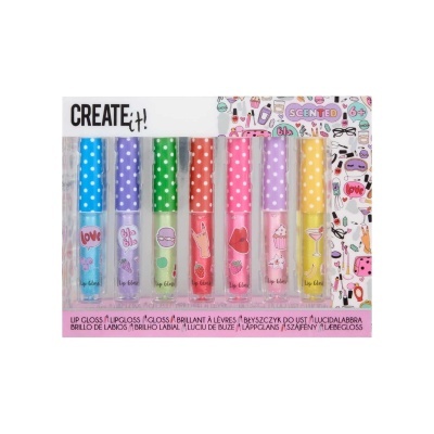 Conjunto de 8 brilhos labiais coloridos em caixa CREATE it!